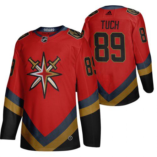Men Vegas Golden Knights #89 Tuch red NHL 2021 Reverse Retro jersey